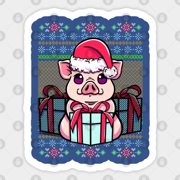 Pig Ugly Christmas Sweater Style Funny Sticker by creative